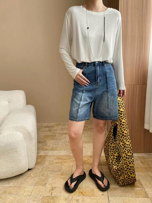 工厂直销 | “凉感面膜”系列  亲肤短袖 包容性强 不规则开叉中长款/防晒罩衫/V领短袖 商品图7