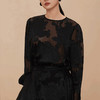 LONGNVFAIR新中式牡丹烧花圆领衬衣 | 牡丹花的东方元素，烧花工艺，优雅提升气质【72小时发货】 商品缩略图5