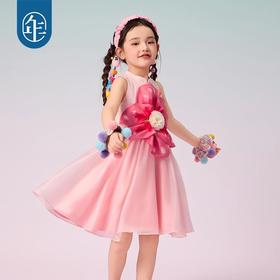 【甜樱绽放连衣裙】女童无袖连衣裙新款儿童新中式公主裙