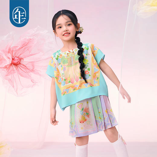 【年衣】童装新中式T恤唐装春夏2025儿童古装国风汉服如鱼得水T恤 商品图4