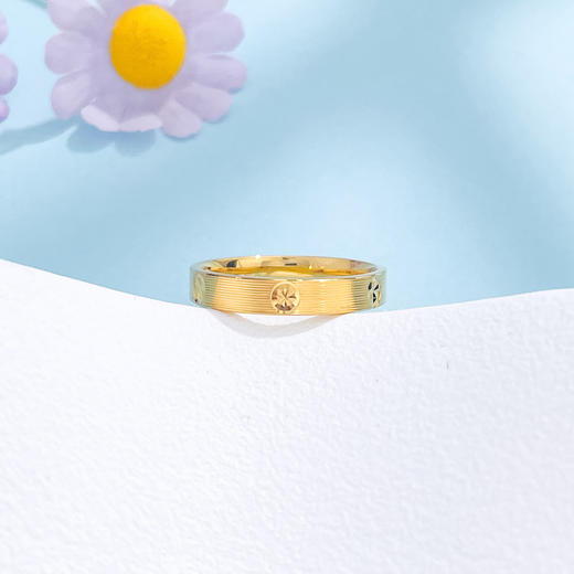 【限时克减150元】足金999.9 实心固口戒指拉丝螺丝纹圈戒（面宽约3.2-3.6mm)(ANWJZ00013)（预售产品下单后不退款不退货不换货不补差价 商品图2