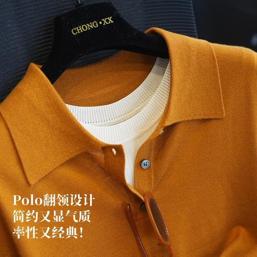 LP精简老钱风POLO翻领短袖含桑蚕丝针织衫 商品图7