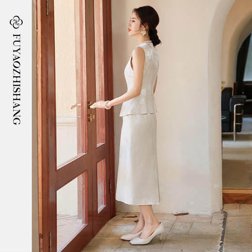 FUYAO扶摇 新中式马甲女2025夏新款时髦洋气国风独特提花背心上衣 商品图4