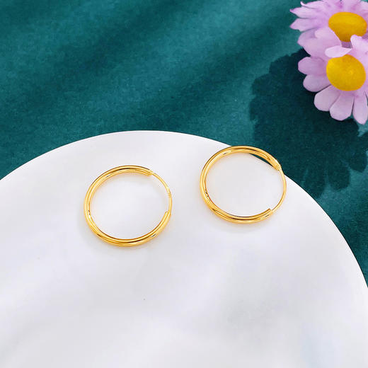 【限时克减150元】足金999 5G黄金空心光面素圈耳圈(BE5GES00042)预售产品下单后不退款不退货不换货不补差价 商品图1