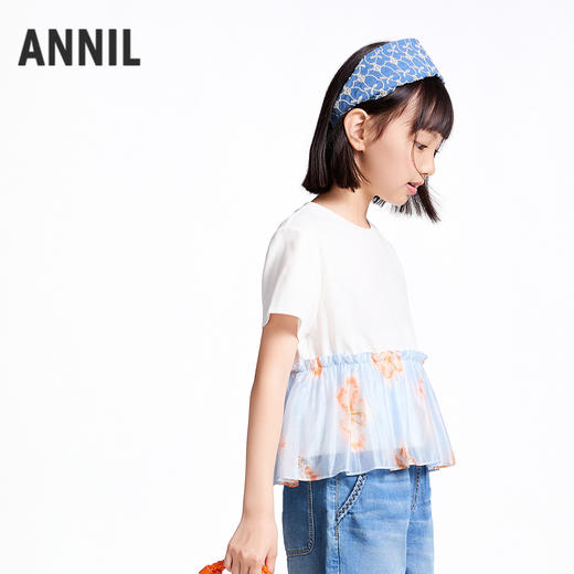 【实体店同款】女童短袖上衣夏季新款安奈儿童装AG521674 商品图2