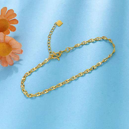 【限时克减150元】足金999 5G黄金金星链可调节机织手链（面宽约2.1-2.5mm）(BJ5GSL00016)（预售产品下单后不退款不退货不换货不补差价） 商品图2