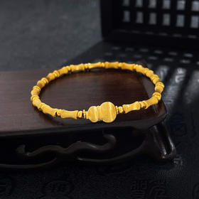 【限时克减150元】足金999 #平安 #招财纳福 #葫芦  古法空心国潮传承福禄平安冰丝金丝绒金葫芦竹节手串弹力绳手串(AUQGFSC00078)预售产品下单后不退款不退货不换货不补差价