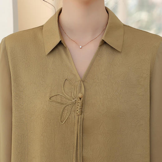 翻领T恤上衣，中年妈妈夏装洋气七分袖小衫 FFC983 商品图2