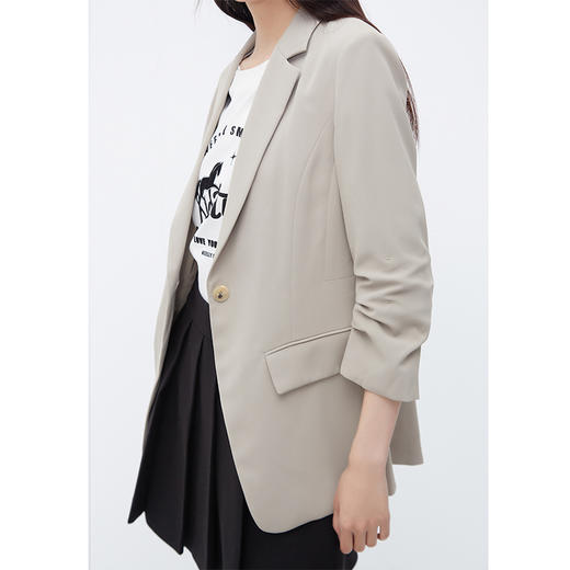 NEELLY纳俪商场同款夏季新款休闲百搭西装外套女简约通勤气质上衣N25044W04553 商品图2