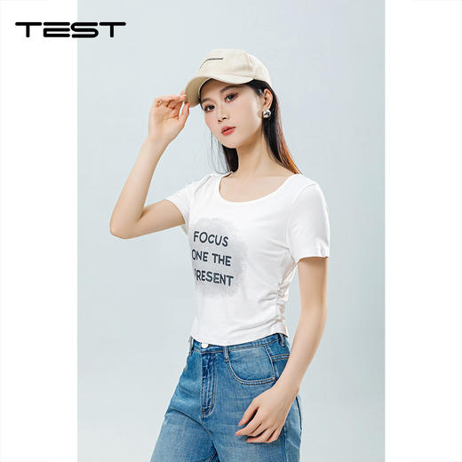 夏上新时尚字母印花镂空背设计感T恤1252047 商品图3