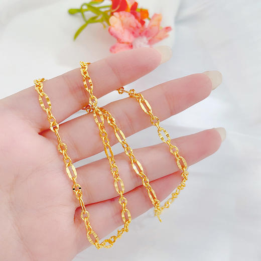 【限时克减150元】足金999 5G黄金环环相扣艺术项链O字链不可调节机织项链（面宽约3.5-3.9mm）(BJ5GXL00092)（预售产品下单后不退款不退货不换货不补差价） 商品图2