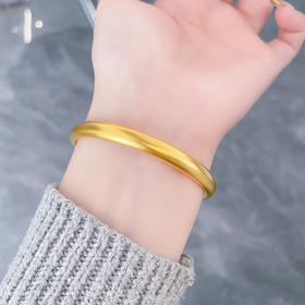 【限时克减150元】足金999.9 古法素圈光圈固口内心经泥鳅背手镯（面宽约6.5-6.9mm，厚约4.4mm）(GFSZW00168-02)（预售产品下单后不退款不退货不换货不补差价）