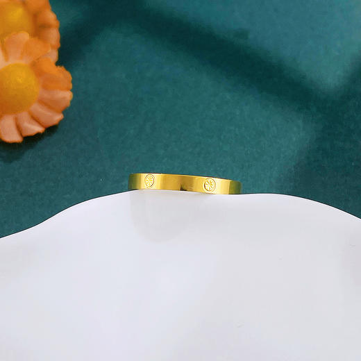 【限时克减150元】足金999.9 【精品】实心镜面金米字车花固口戒指圈戒(AIJZ00146-1)（预售产品下单后不退款不退货不换货不补差价（预售产品下单后不退款不退货不换货不补差价 商品图1