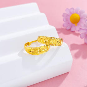 【限时克减128元】足金999.9 车花蛇肚耳饰耳圈耳包(ES00627)预售产品下单后不退款不退货不换货不补差价