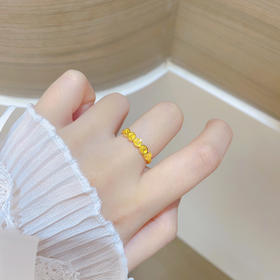 【限时克减150元】足金999 活口戒指镂空公主请发财字牌女戒活口圈戒(AUJZ00011)预售产品下单后不退款不退货不换货不补差价