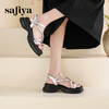 Safiya/索菲娅2025甜酷奶芙·轻便增高百搭露趾厚底松糕罗马凉鞋SFD2115407 商品缩略图1