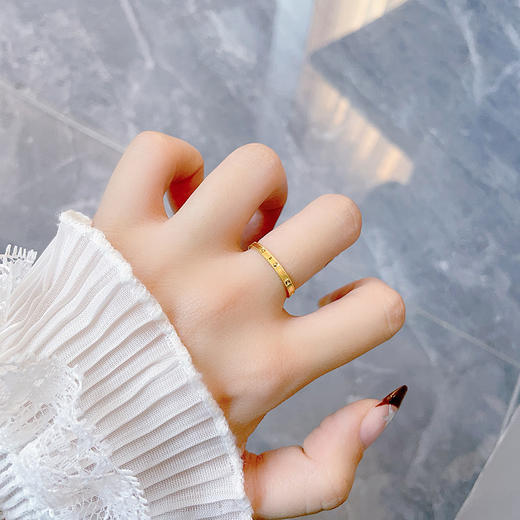 【限时克减150元】足金999 #线戒 #固口戒指 5G黄金实心车花仿钻戒指固口圈戒（面宽约1.7-2.1mm）(BE5GJZ00162)（预售产品下单后不退款不退货不换货不补差价 商品图0