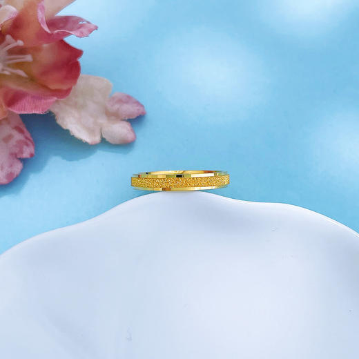 【限时克减150元】足金999 #CNC #固口戒指 5G黄金空心满天星磨砂面戒指固口圈戒（面宽约2.7-3.1mm）(BE5GJZ00155)（预售产品下单后不退款不退货不换货不补差价 商品图2