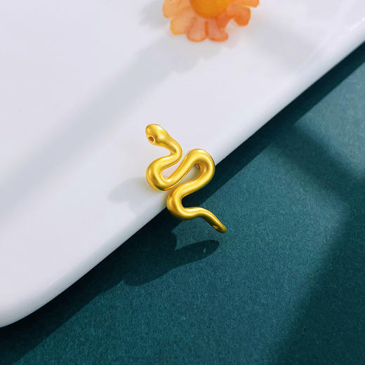 【限时7.5折】【定价黄金】足金 #生肖 #蛇年新品 无氰5D硬金空心金蛇献瑞灵蛇之舞灵蛇Diy配件手串编绳配件(AR5DSC00180)（预售产品下单后不退款不退货不换货不补差价） 商品图1