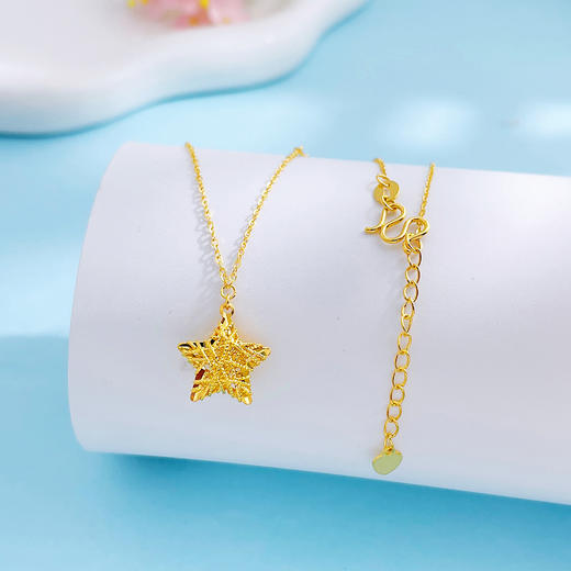 【限时克减150元】足金999 #绕线 #为你摘星 5G黄金镂空许愿星绕线星星调节套链(BN5GTL00008)预售产品下单后不退款不退货不换货不补差价 商品图0