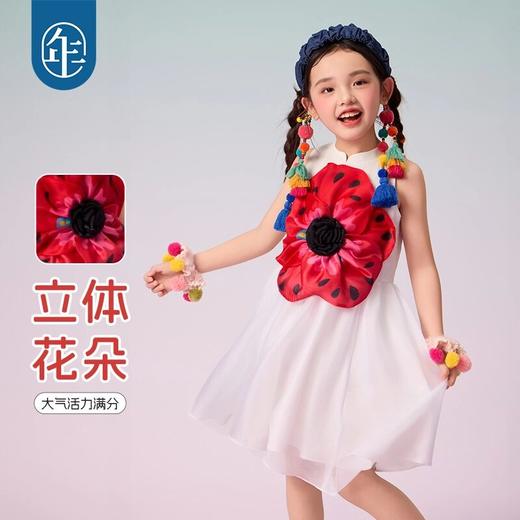 【甜樱绽放连衣裙】女童无袖连衣裙新款儿童新中式公主裙 商品图3