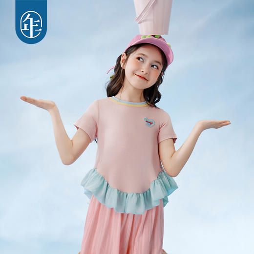 【年衣】女童2025年夏季新款上衣原创设计宽松半糖奶昔短袖T恤（预售6.3发货） 商品图1