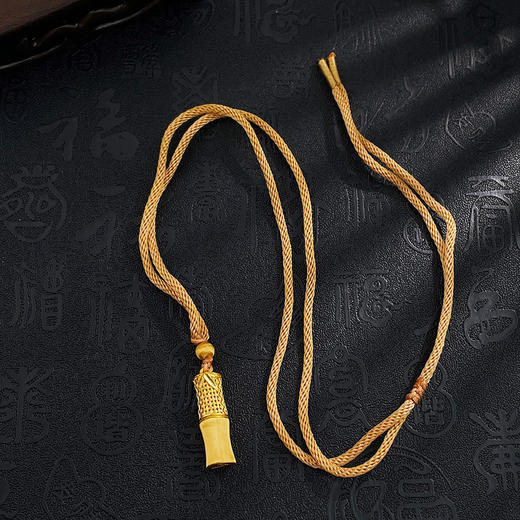 【限时克减150元】足金999 古法空心挂绳国潮传承冰丝金镂空冰丝丝绒金竹韵编织纹节吊坠（含珠子）(AUQGFDZ00138)（预售产品下单后不退款不退货不换货不补差价） 商品图3