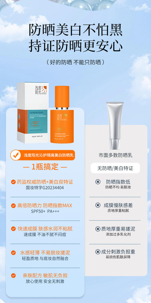 【会员专享】🔥🔥浅度阳光沁护隔离美白防晒乳 50g 商品图2