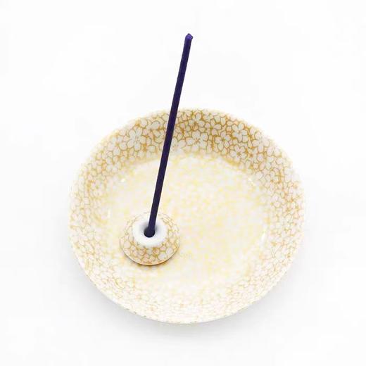 日本香彩堂樱花瓣纹美浓烧陶瓷香插托盘 商品图0