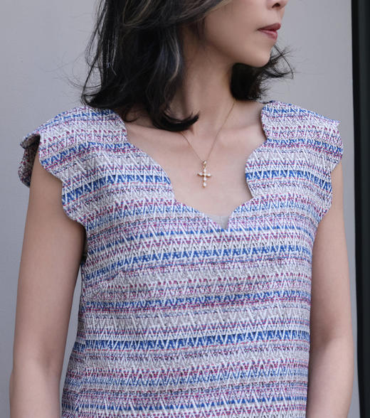 TYNVIE 经典V领背心-蓝色条纹 商品图8