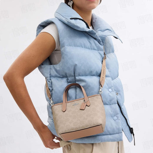 蔻chi mini包包可拆卸肩带 涂层帆布 托特包Tote包购物袋单肩斜挎手提包 商品图3