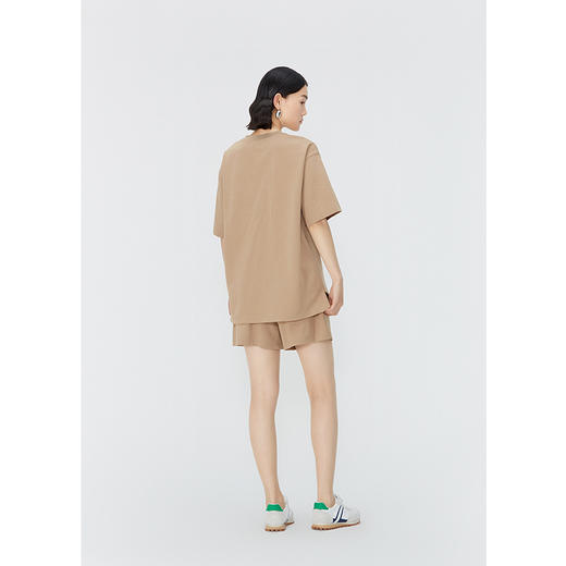 NEELLY纳俪商场同款夏季新款休闲印花T恤女松紧腰阔腿短裤套装N25044Z04573 商品图3