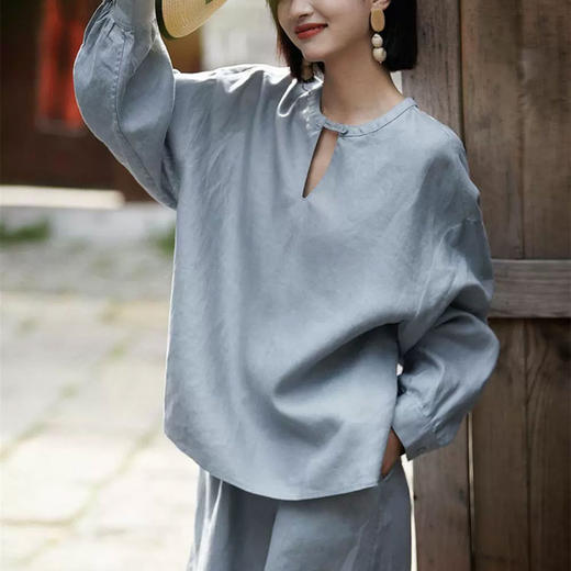 LONGNVFAIR亚麻气质休闲套装 | 简约高级还得是亚麻，举手投足的松弛感与自信【爆单3-5天发货】 商品图1