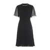 EITIE爱特爱飞飞袖优雅气质收腰轻奢黑色连衣裙夏季新款B2507620 商品缩略图5