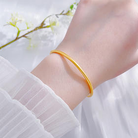 【限时克减150元】足金999 #电商超轻  #标重  古法空心我爱你素圈手镯（面宽约2.3-2.7mm）(AUGFSZ00001-1)预售产品下单后不退款不退货不换货不补差价）