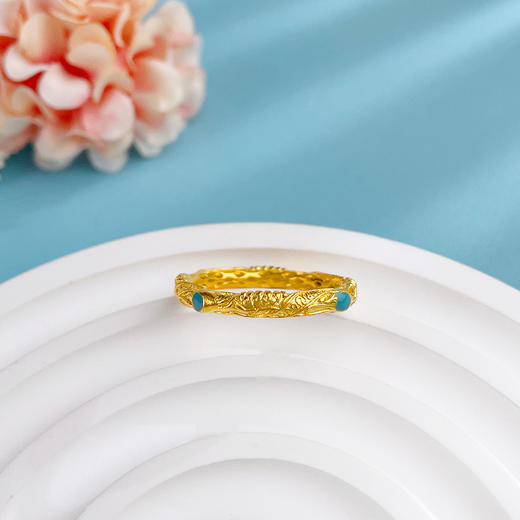 【限时克减150元】足金999 #固口戒指 #宝石珐琅 古法空心哪吒乾坤圈戒指固口圈戒（面宽约2.6-3mm）(AYGFSJZ00001)（预售产品下单后不退款不退货不换货不补差价 商品图2