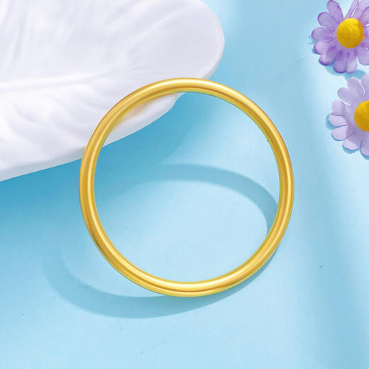 【限时克减150元】足金 3D空心固口仿古法手镯素圈圆管手镯（面宽约4.1-4.5mm)(AR3DSZ00035)（预售产品下单后不退款不退货不换货不补差价） 商品图2