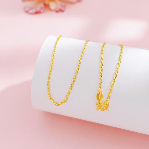 【限时克减150元】足金999 5G黄金不可调节金星链机织项链（面宽约1.1-1.5mm）(BJ5GXL00016-2) 商品图0