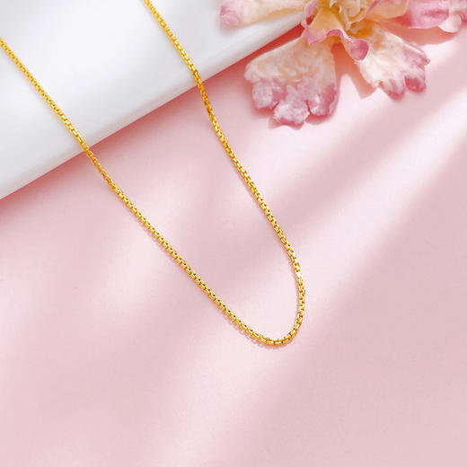 【限时克减150元】足金999 5G黄金不可调节直刀长盛链机织项链（面宽约1.2-1.6mm）(BJ5GXL00021)（预售产品下单后不退款不退货不换货不补差价） 商品图1