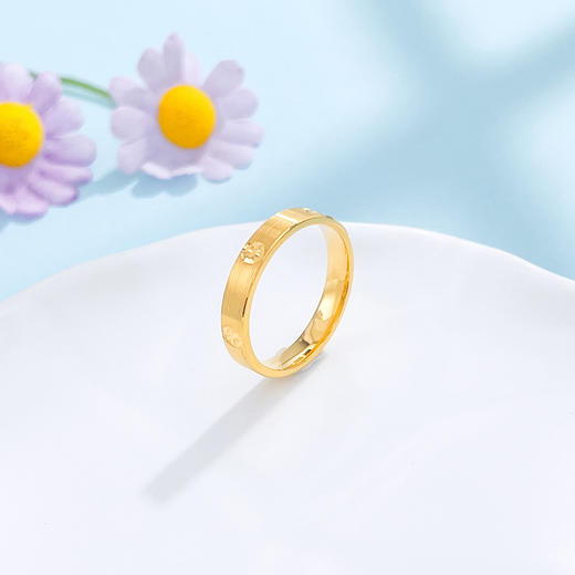 【限时克减150元】足金999.9 实心固口戒指拉丝螺丝纹圈戒（面宽约3.2-3.6mm)(ANWJZ00013)（预售产品下单后不退款不退货不换货不补差价 商品图1