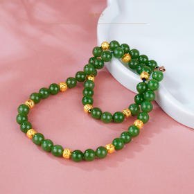 新疆国玉盟世玉【时光雅韵】果绿碧玉项链【带证书·顺丰物流】