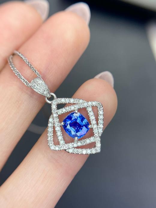 1.09ct刻面蓝宝石吊坠 商品图0