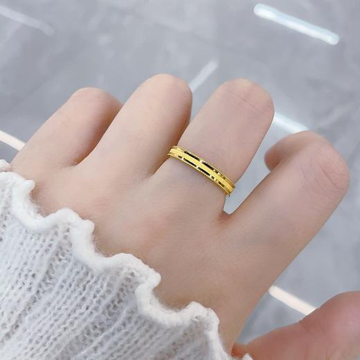 【限时克减150元】足金999 #CNC 5G黄金空心固口戒指CNC高光时尚女戒(BE5GJZ00219)（预售产品下单后不退款不退货不换货不补差价 商品图0