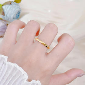 【限时克减150元】足金999 5G黄金实心镜面金固口半圆刻面圈戒(BE5GJZ00051)（预售产品下单后不退款不退货不换货不补差价