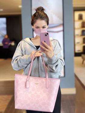 代工厂高品质寇驰city33樱花粉新色妈咪托特包