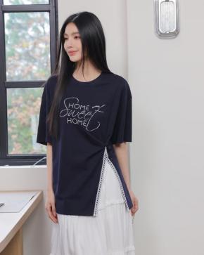 章那汀 中长款设计感开衩T恤5A21T58270/451897预售 商品图0