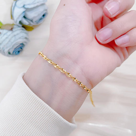 【限时克减150元】足金999 5G黄金金星链可调节机织手链（面宽约2.1-2.5mm）(BJ5GSL00016)（预售产品下单后不退款不退货不换货不补差价） 商品图0