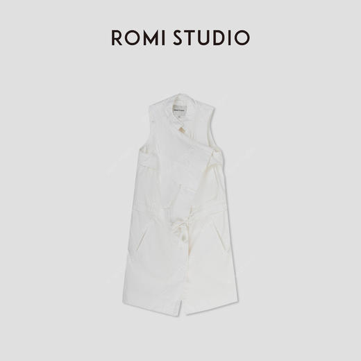 ROMI STUDIO“随性优雅”100%棉立裁工装口袋抽绳背心连衣裙D3796 商品图2