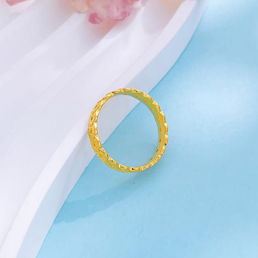 【限时克减150元】足金999.9 #招财纳福 #碎碎冰 实心固口戒指碎碎冰铜钱造型腰缠万贯女戒(AEWJZ00107)（预售产品下单后不退款不退货不换货不补差价 商品图3