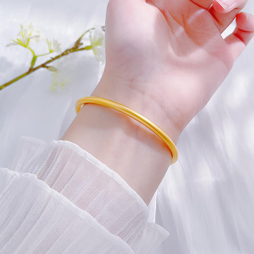 【限时克减150元】足金999 #电商超轻  #标重  古法空心素圈手镯（面宽约3.3-3.7mm）(AUGFSZ00001-5)（预售产品下单后不退款不退货不换货不补差价） 商品图0